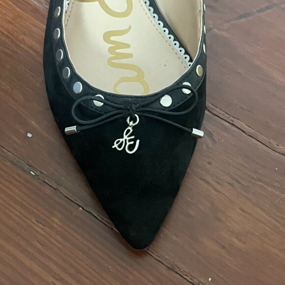 Sam Edelman Black Suede Pointed Toe Ballet Flats, Size 7 - Picture 4 of 9